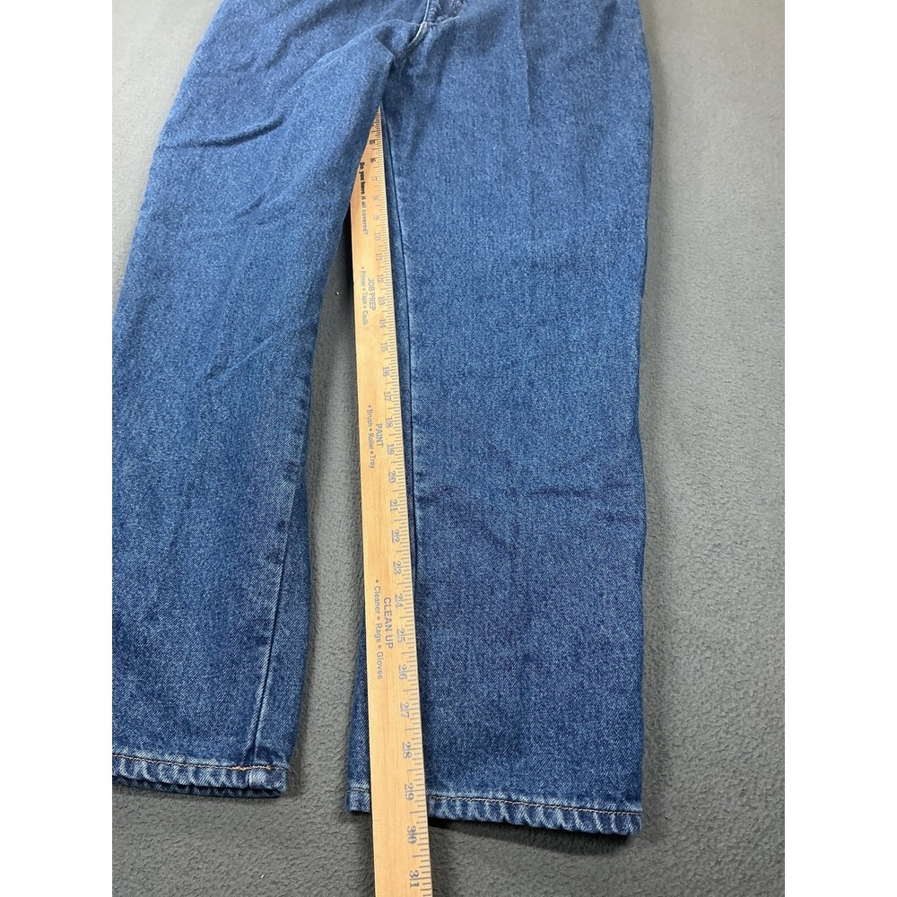 L.L.Bean Jeans Womens 14 REG Blue High Rise Flannel Lined Relaxed Straight Denim - Picture 2 of 11